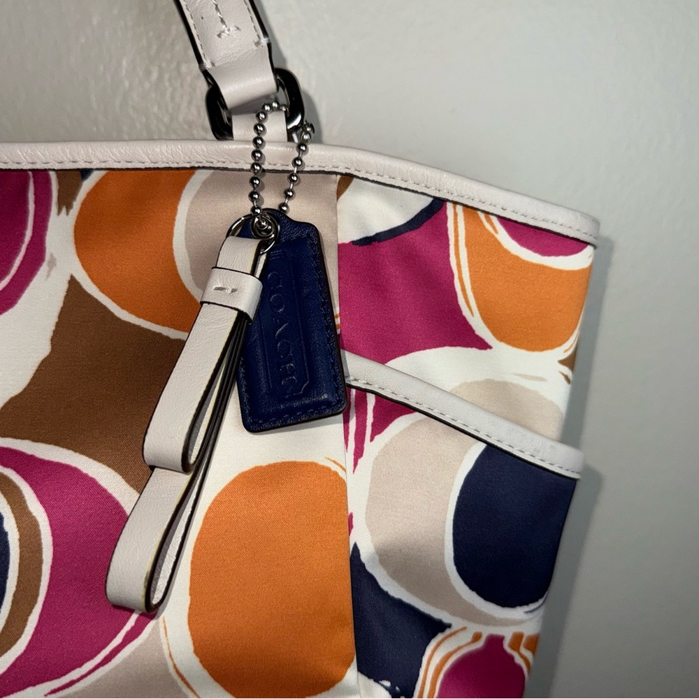 Coach Signature Multi-Color Canvas & Leather Tote Bag - F23277 NWT - Picture 4 of 10